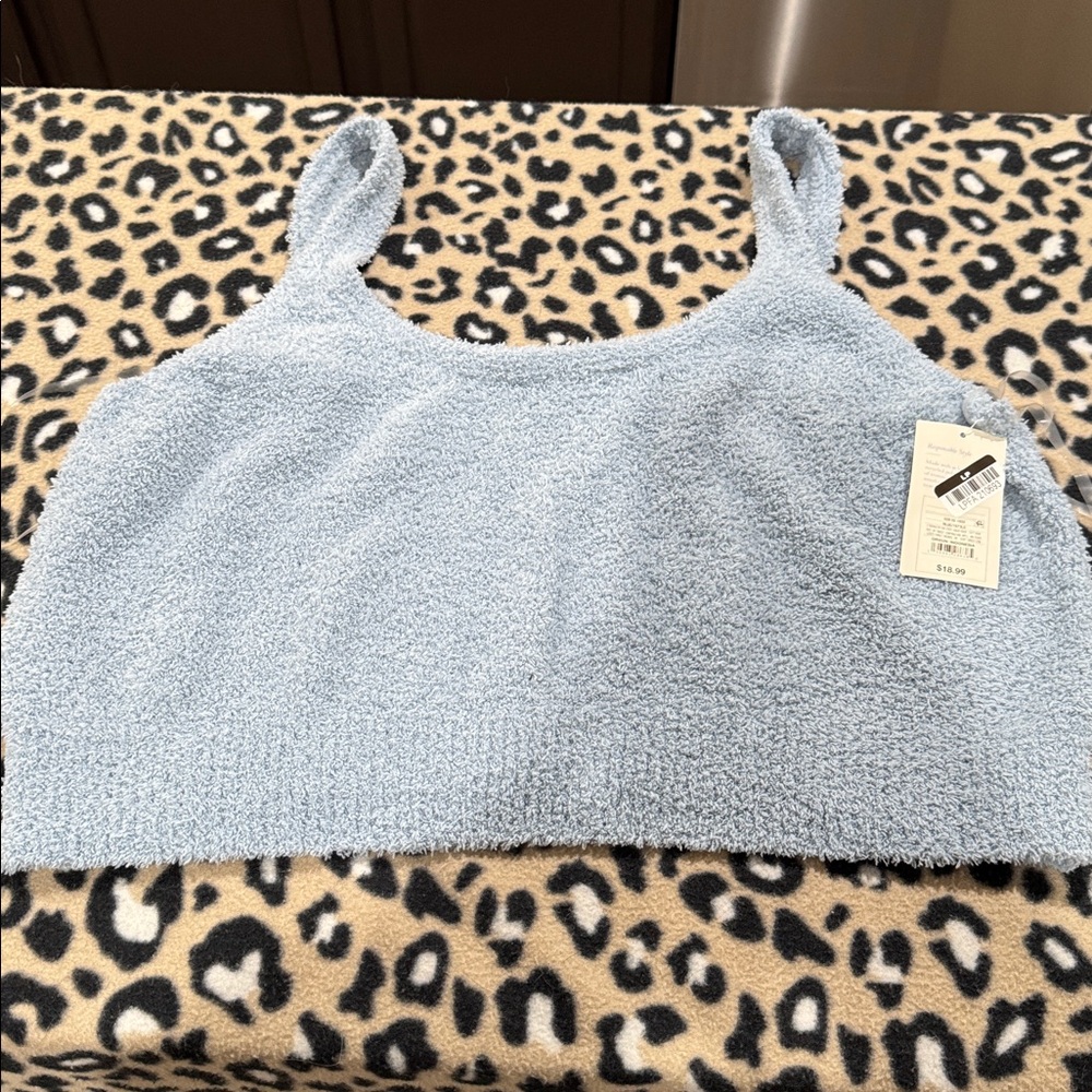 Stars Above Cozy Blue Textured Top